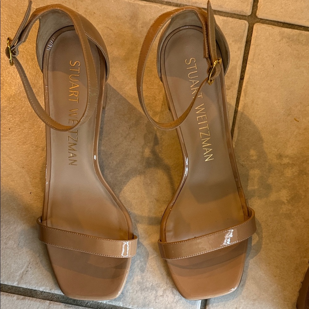 Stuart Weitzman Nude Patent Heels
